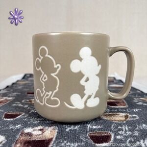 Disney Mickey Mouse Silhouette Coffee Mug | Home Haven Collection | Taupe | 16oz